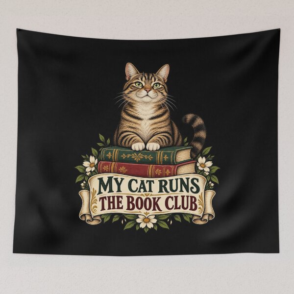 Item preview, My Cat Runs The Book Club designed and sold by Good Mood Foundry.