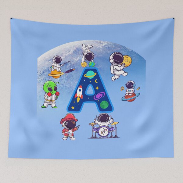 Item preview, Letter A Space Monogram — Astronaut Alphabet Initial Kids Gift designed and sold by BoldcreationsM.