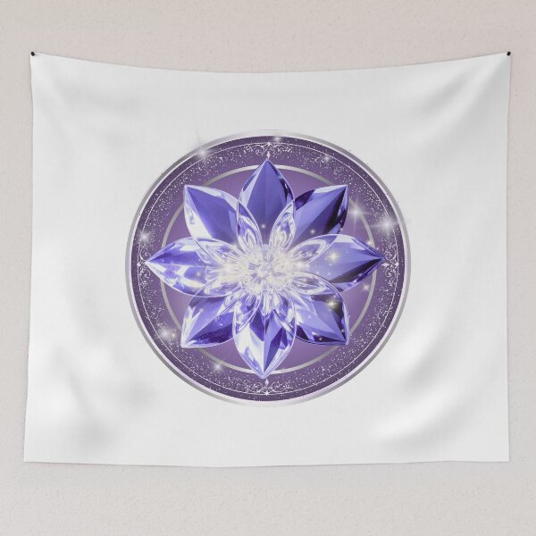 Item preview, 3D Lavender Amethyst Crystal Lotus & Platinum Frame designed and sold by MinimalAurashop.