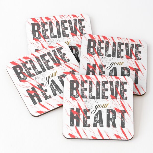 Item preview, Motivational Quote Graphic with Red Scratch Effect - Believe in Your Heart designed and sold by PositiveEcho.