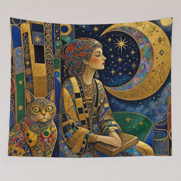 Item preview, Abstract Gypsy Witch and Cat designed and sold by TheDarkWardrobe.