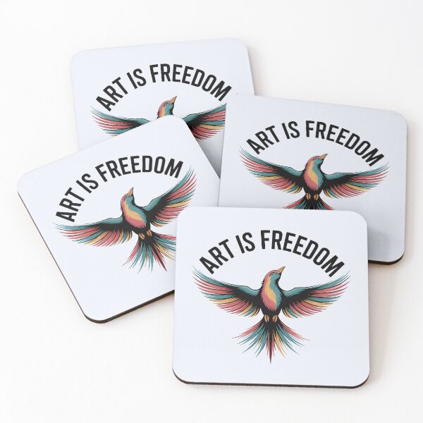 Item preview, Art Is Freedom – Colorful Bird and Inspirational Artist Design designed and sold by Jollys-ArtShop.