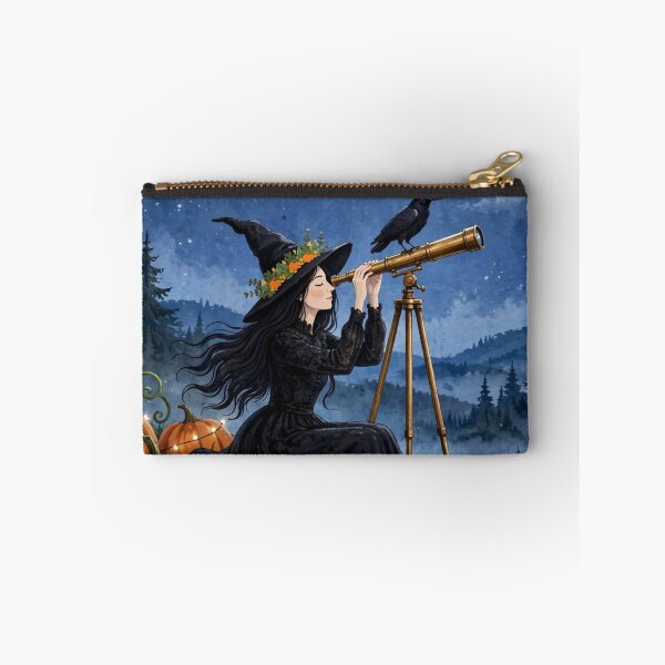 Item preview, Black witch and crow - Moon Telescope designed and sold by DibujandoPorfa.