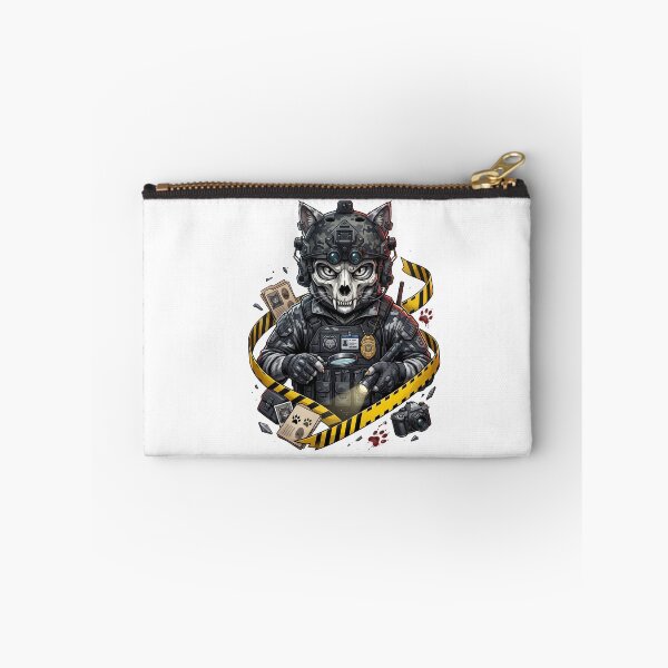 Item preview, SWAT Skull Cat Tactical Crime Scene Investigator designed and sold by Retro Whiskers.