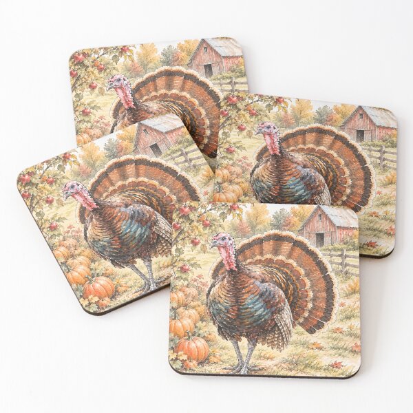 Item preview, Thanksgiving Turkey Watercolor – Rustic Autumn Farm, Apples and Pumpkins designed and sold by SezzyDesigns.