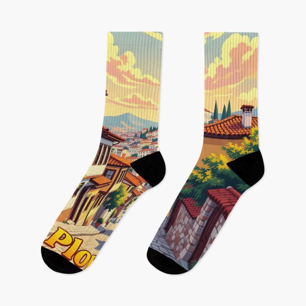 Item preview, Plovdiv Bulgaria – Vintage Old Town Travel Poster designed and sold by LSVart.