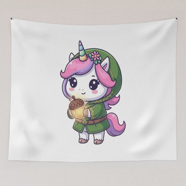 Item preview, Cute Unicorn Forest Ranger Acorn designed and sold by Ella_Sketch.