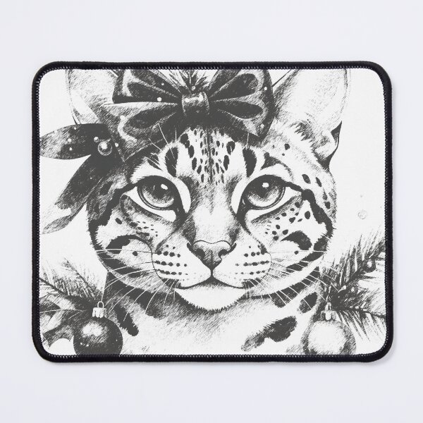 Item preview, Monochrome Leopard Christmas Sketch Illustration designed and sold by BetweenForms.