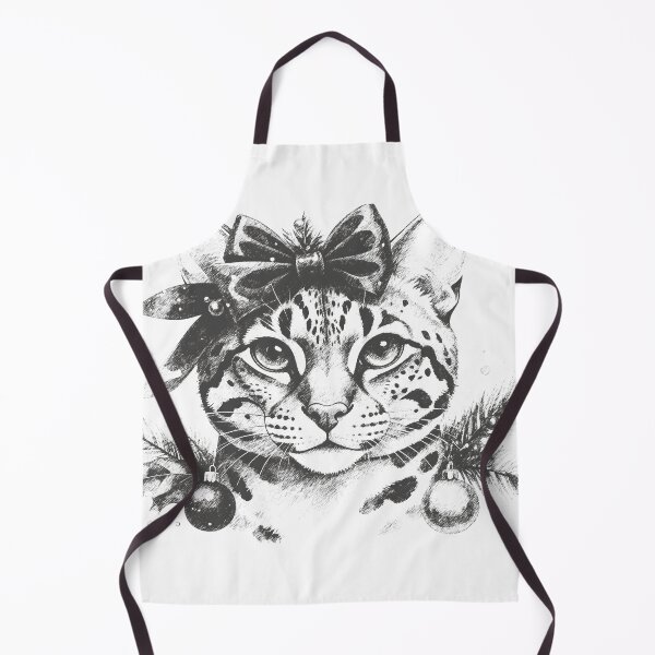Item preview, Monochrome Leopard Christmas Sketch Illustration designed and sold by BetweenForms.
