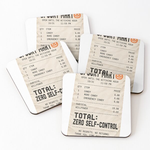 Item preview, Funny Halloween Candy Receipt T-Shirt – Zero Self-Control designed and sold by SnoyTextil.