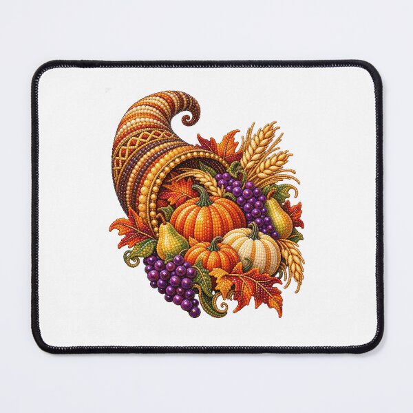Item preview, Harvest Cornucopia Seed Bead Mosaic Art designed and sold by TeNovaStudio.