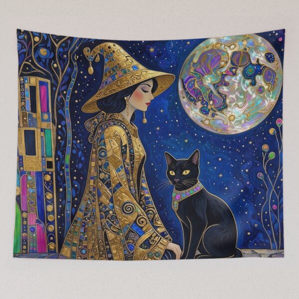 Item preview, Abstract Witch and Black Cat designed and sold by TheDarkWardrobe.