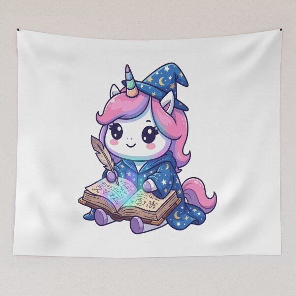 Item preview, Cute Wizard Unicorn Writing Spells designed and sold by Ella_Sketch.