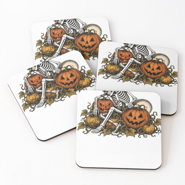 Item preview, Skull Crossbones and Jack-o-Lantern Tattoo Flash Halloween designed and sold by Hatchrow.