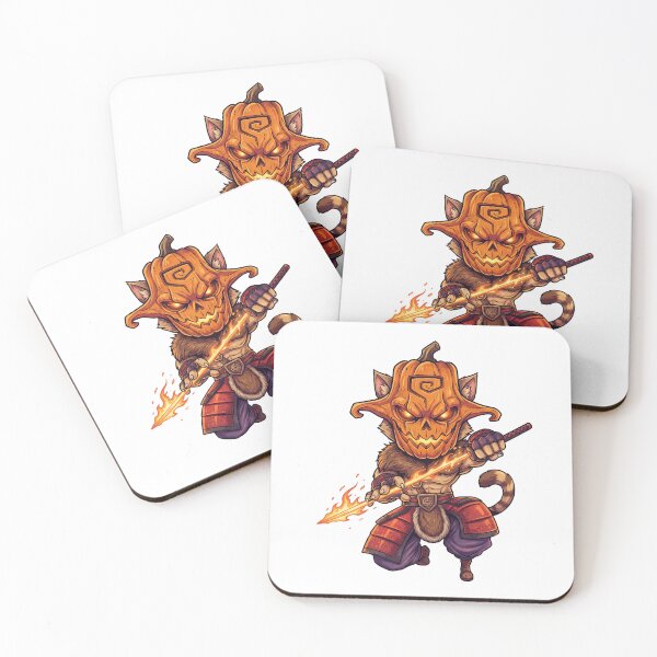 Item preview, Pumpkin Head Samurai Cat Warrior Flaming Sword Halloween designed and sold by Retro Whiskers.