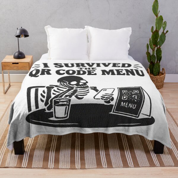 Item preview, I Survived The QR Code Menu - (black print) designed and sold by R-A Designs.