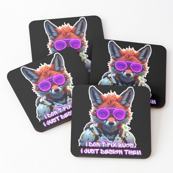 Item preview, Funny Cyberpunk Fox I Don't Fix Bugs I Just Design Them designed and sold by Cyber Gold Studio.