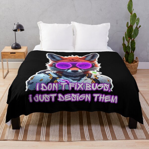 Item preview, Funny Cyberpunk Fox I Don't Fix Bugs I Just Design Them designed and sold by Cyber Gold Studio.