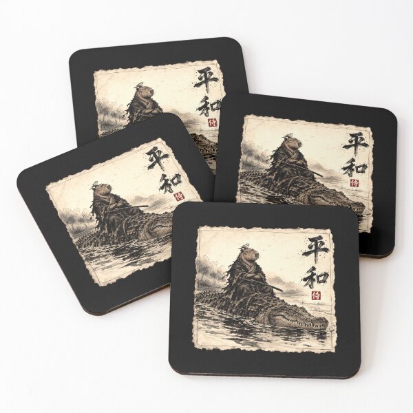 Item preview, Capybara Samurai Riding Alligator Vintage Japanese Art designed and sold by gunaone-design.