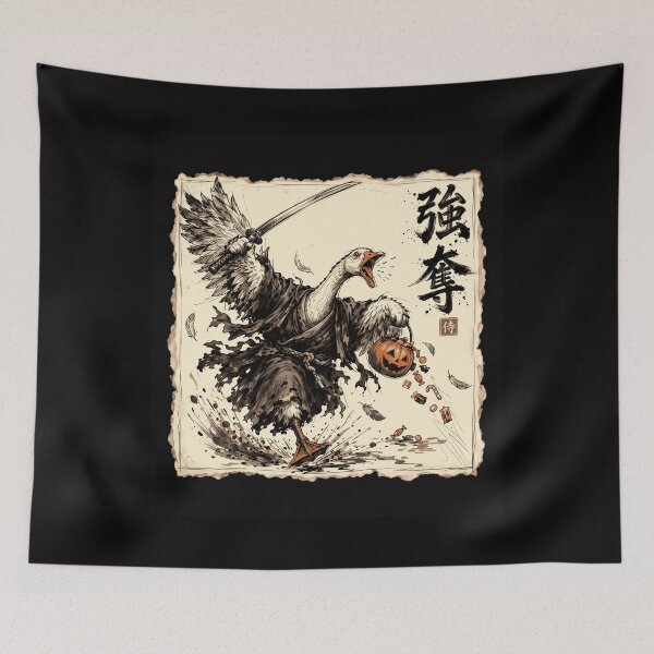 Item preview, Samurai Goose Candy Robbery Japanese Halloween Art designed and sold by gunaone-design.