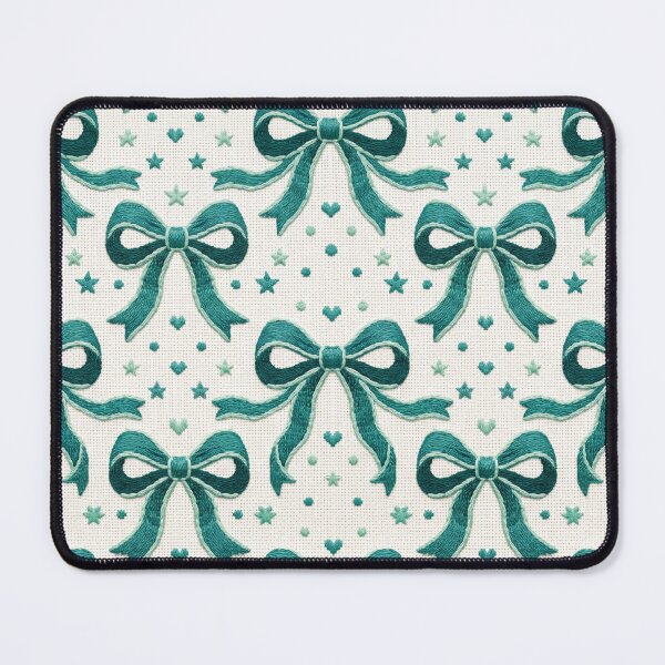 Item preview, 3D Embroidered Emerald Green Coquette Ribbon Bows designed and sold by GangisHouse.