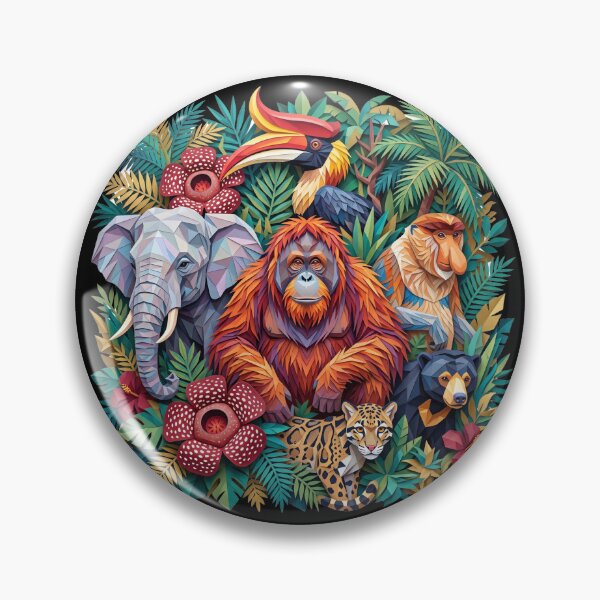 Item preview, Borneo Wildlife Geometric Art designed and sold by redsharkuk.
