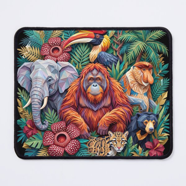 Item preview, Borneo Wildlife Geometric Art designed and sold by redsharkuk.