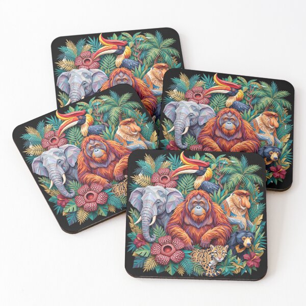 Item preview, Borneo Wildlife Geometric Art designed and sold by redsharkuk.