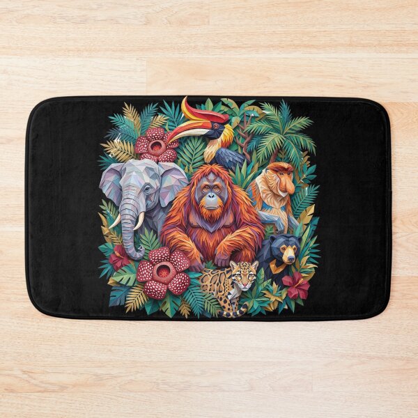 Item preview, Borneo Wildlife Geometric Art designed and sold by redsharkuk.