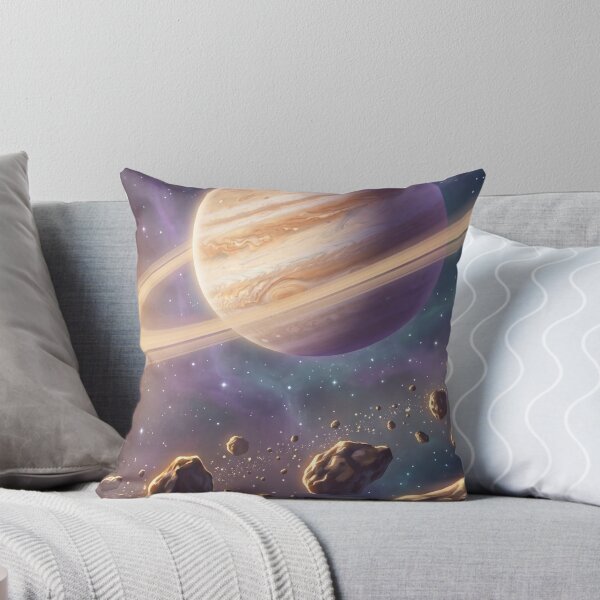 Item preview, Ringed Gas Giant Over Glowing Asteroid Belt Space Art designed and sold by Islaelswhere.
