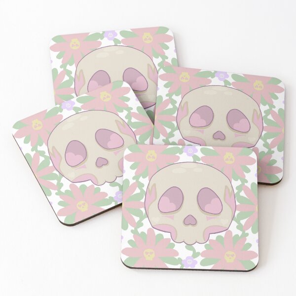 Item preview, Skull and flower print floral designed and sold by Jelly Studio.