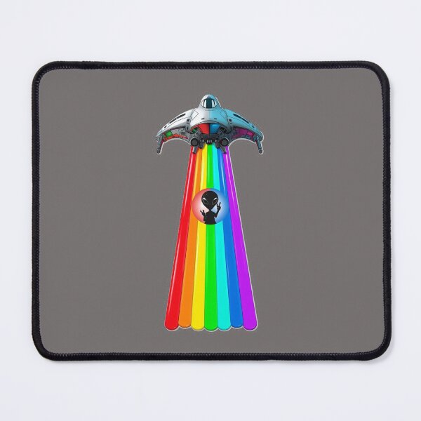 Item preview, Spaceship UFO with Rainbow Trail Illustration designed and sold by MargaretPolanco.