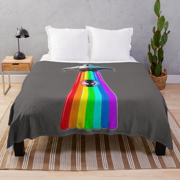 Item preview, Spaceship UFO with Rainbow Trail Illustration designed and sold by MargaretPolanco.