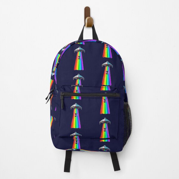 Item preview, Spaceship UFO with Rainbow Trail Illustration designed and sold by MargaretPolanco.