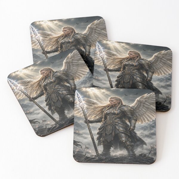 Item preview, Epic Norse Valkyrie Golden Warrior Art designed and sold by MAVIRA ART.