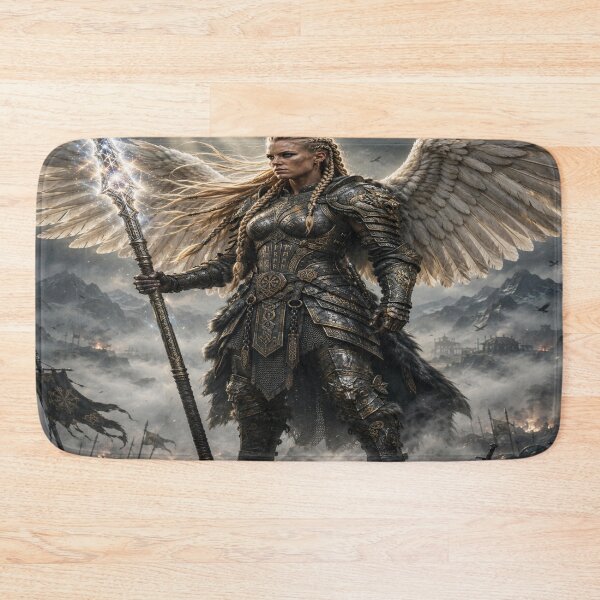 Item preview, Epic Norse Valkyrie Golden Warrior Art designed and sold by JMAVILA ART.