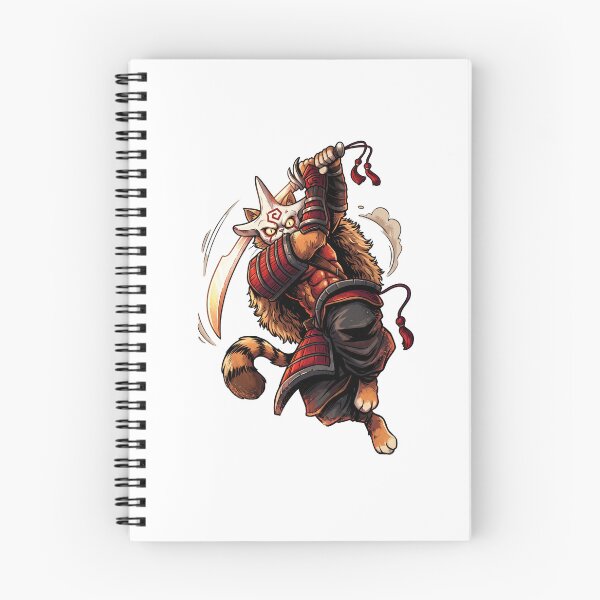Item preview, Samurai Cat Warrior Fox Mask Japanese Sword Art designed and sold by Retro Whiskers.