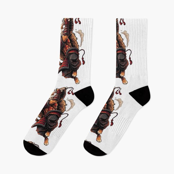 Item preview, Samurai Cat Warrior Fox Mask Japanese Sword Art designed and sold by Retro Whiskers.