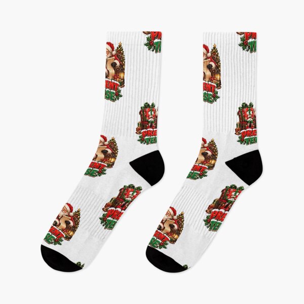 Item preview, Present Tense – Funny Christmas Pun with Santa and Nervous Gift designed and sold by SVALANART.