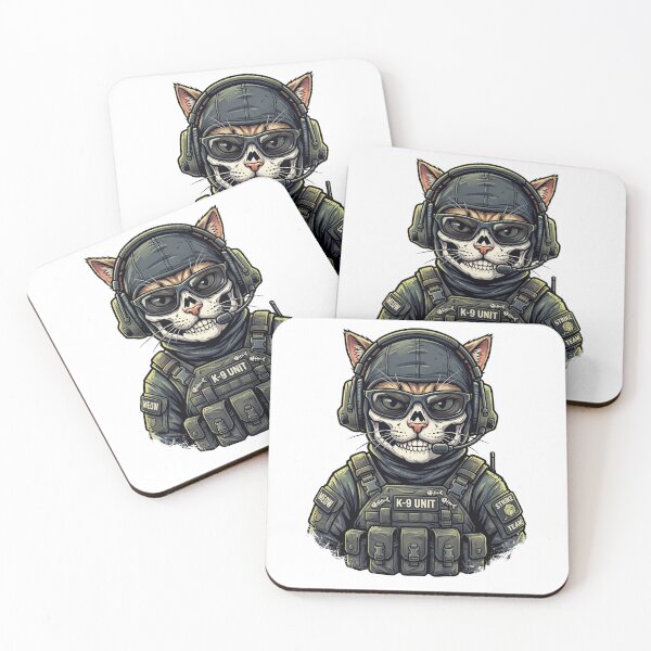 Item preview, Tactical Cat K-9 Unit Skull Mask Military Strike Team designed and sold by Retro Whiskers.