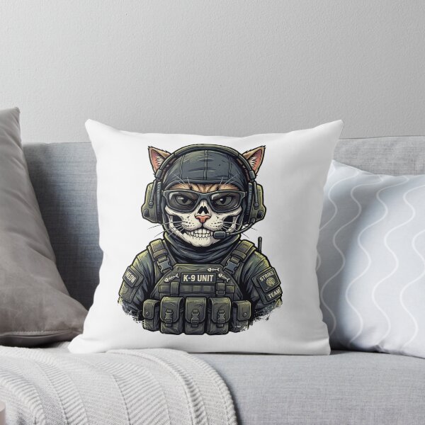 Item preview, Tactical Cat K-9 Unit Skull Mask Military Strike Team designed and sold by Retro Whiskers.