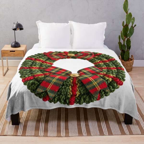 Item preview, Vintage Christmas Tree Tartan Holiday Curly Wreath designed and sold by scicilysimonee.