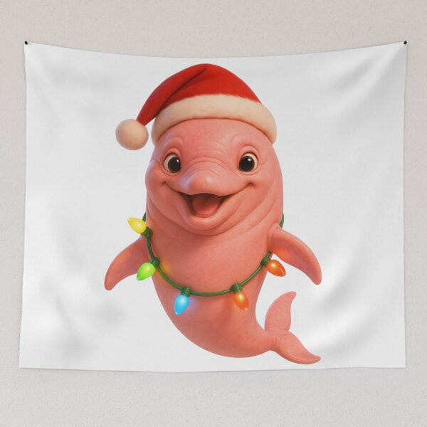 Item preview, Joyful Amazon River Dolphin Christmas designed and sold by Sillytoe.