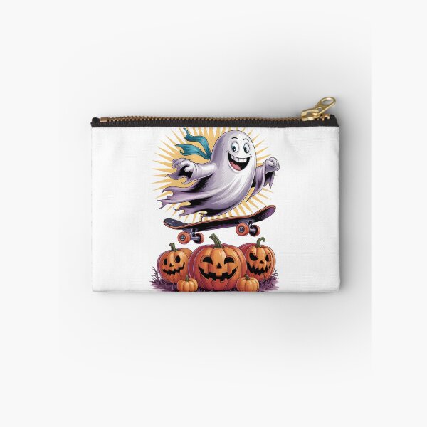 Item preview, Skater Ghost Skateboarding – Halloween Pumpkin Ollie Trick Art designed and sold by jkrphoto.