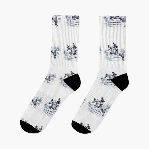 Item preview, Grey Show Jumping Horse Rider Watercolor Art designed and sold by Rutvain.