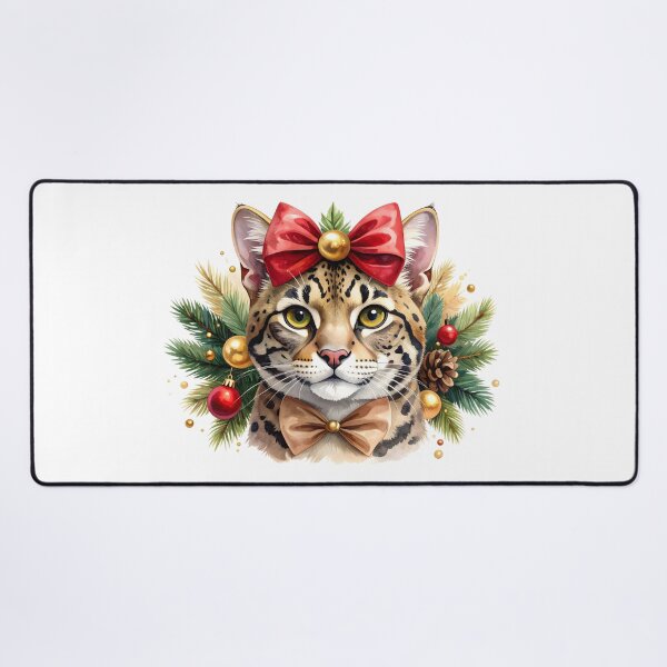 Item preview, Watercolor Christmas Leopard Portrait designed and sold by BetweenForms.