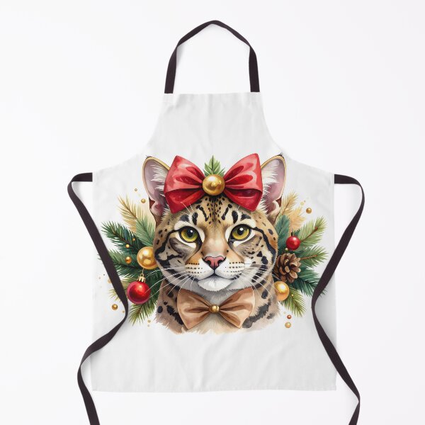 Item preview, Watercolor Christmas Leopard Portrait designed and sold by BetweenForms.