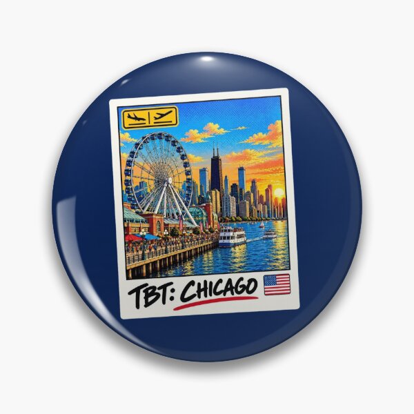 Item preview, TBT Chicago - Navy Pier - Centennial Wheel - Lake Michigan - Vintage Travel Postcard designed and sold by ByJeffro.