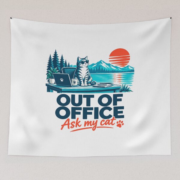 Item preview, Out of Office - Ask my Cat designed and sold by AlexArcStudio.