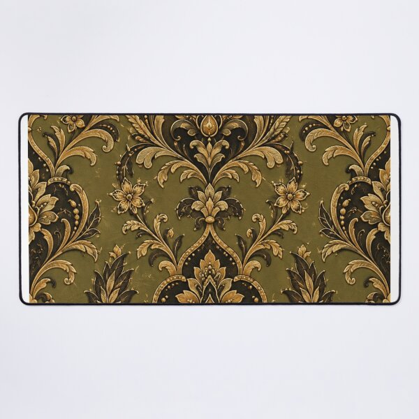 Item preview, Golden baroque damask pattern designed and sold by urbanshop7.